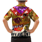 Personalised Broncos ANZAC Day Family Matching Mermaid Dress and Hawaiian Shirt Aboriginal Rising Sun