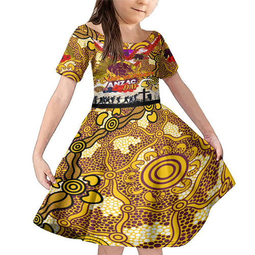 Personalised Broncos ANZAC Day Family Matching Mermaid Dress and Hawaiian Shirt Aboriginal Rising Sun