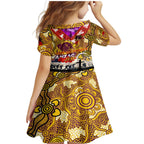 Personalised Broncos ANZAC Day Family Matching Mermaid Dress and Hawaiian Shirt Aboriginal Rising Sun