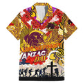 Personalised Broncos ANZAC Day Family Matching Mermaid Dress and Hawaiian Shirt Aboriginal Rising Sun
