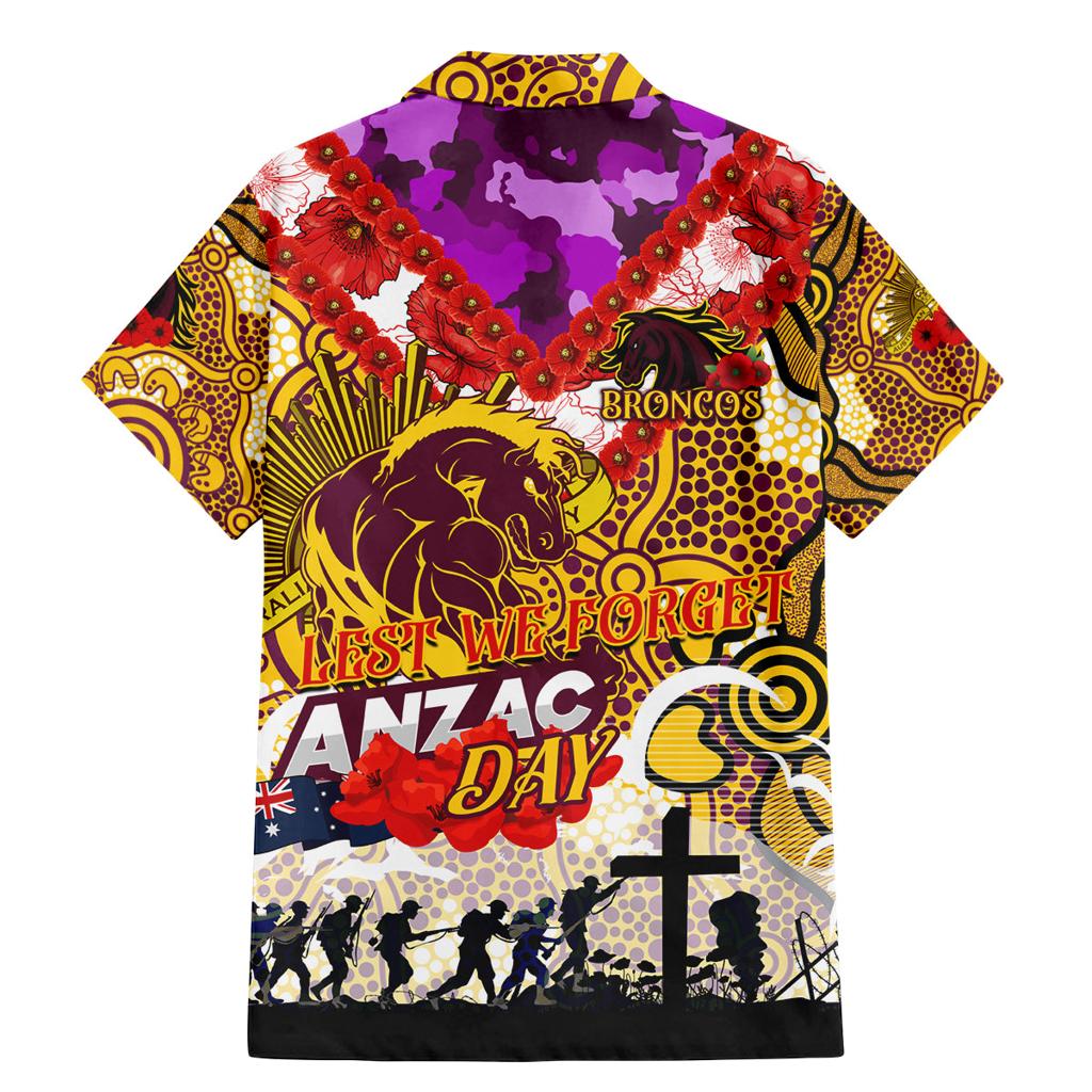 Personalised Broncos ANZAC Day Family Matching Mermaid Dress and Hawaiian Shirt Aboriginal Rising Sun