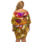 Personalised Broncos ANZAC Day Family Matching Off Shoulder Short Dress and Hawaiian Shirt Aboriginal Rising Sun