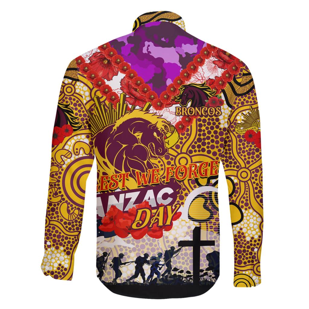 Personalised Broncos ANZAC Day Family Matching Short Sleeve Bodycon Dress and Hawaiian Shirt Aboriginal Rising Sun