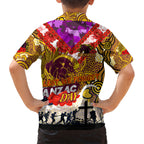 Personalised Broncos ANZAC Day Hawaiian Shirt Aboriginal Rising Sun