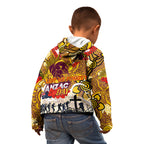 Personalised Broncos ANZAC Day Kid Hoodie Aboriginal Rising Sun