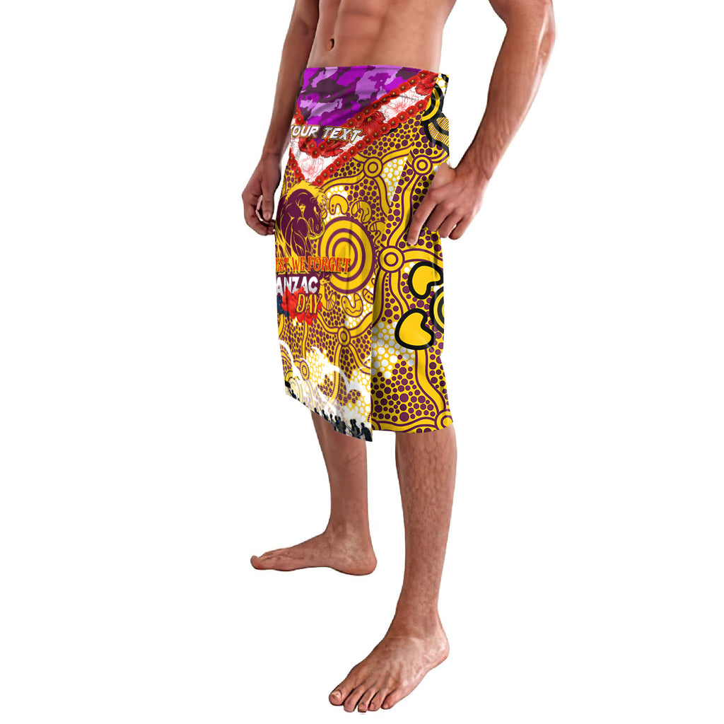 Personalised Broncos ANZAC Day Lavalava Aboriginal Rising Sun