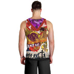 Personalised Broncos ANZAC Day Men Tank Top Aboriginal Rising Sun