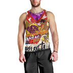 Personalised Broncos ANZAC Day Men Tank Top Aboriginal Rising Sun