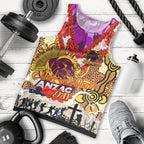 Personalised Broncos ANZAC Day Men Tank Top Aboriginal Rising Sun