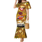 Personalised Broncos ANZAC Day Mermaid Dress Aboriginal Rising Sun