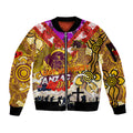Personalised Broncos ANZAC Day Sleeve Zip Bomber Jacket Aboriginal Rising Sun