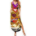 Personalised Broncos ANZAC Day Summer Maxi Dress Aboriginal Rising Sun