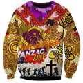 Personalised Broncos ANZAC Day Sweatshirt Aboriginal Rising Sun