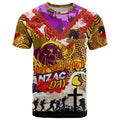 Personalised Broncos ANZAC Day T Shirt Aboriginal Rising Sun
