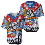 Personalised Bulldogs ANZAC Day Baseball Jersey Aboriginal Rising Sun