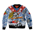 Personalised Bulldogs ANZAC Day Bomber Jacket Aboriginal Rising Sun