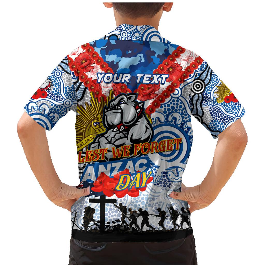 Personalised Bulldogs ANZAC Day Family Matching Mermaid Dress and Hawaiian Shirt Aboriginal Rising Sun