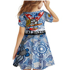 Personalised Bulldogs ANZAC Day Family Matching Mermaid Dress and Hawaiian Shirt Aboriginal Rising Sun
