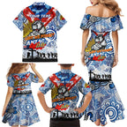 Personalised Bulldogs ANZAC Day Family Matching Mermaid Dress and Hawaiian Shirt Aboriginal Rising Sun