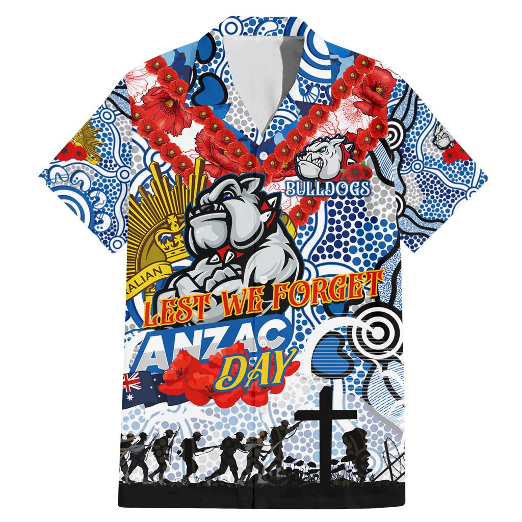 Personalised Bulldogs ANZAC Day Family Matching Mermaid Dress and Hawaiian Shirt Aboriginal Rising Sun