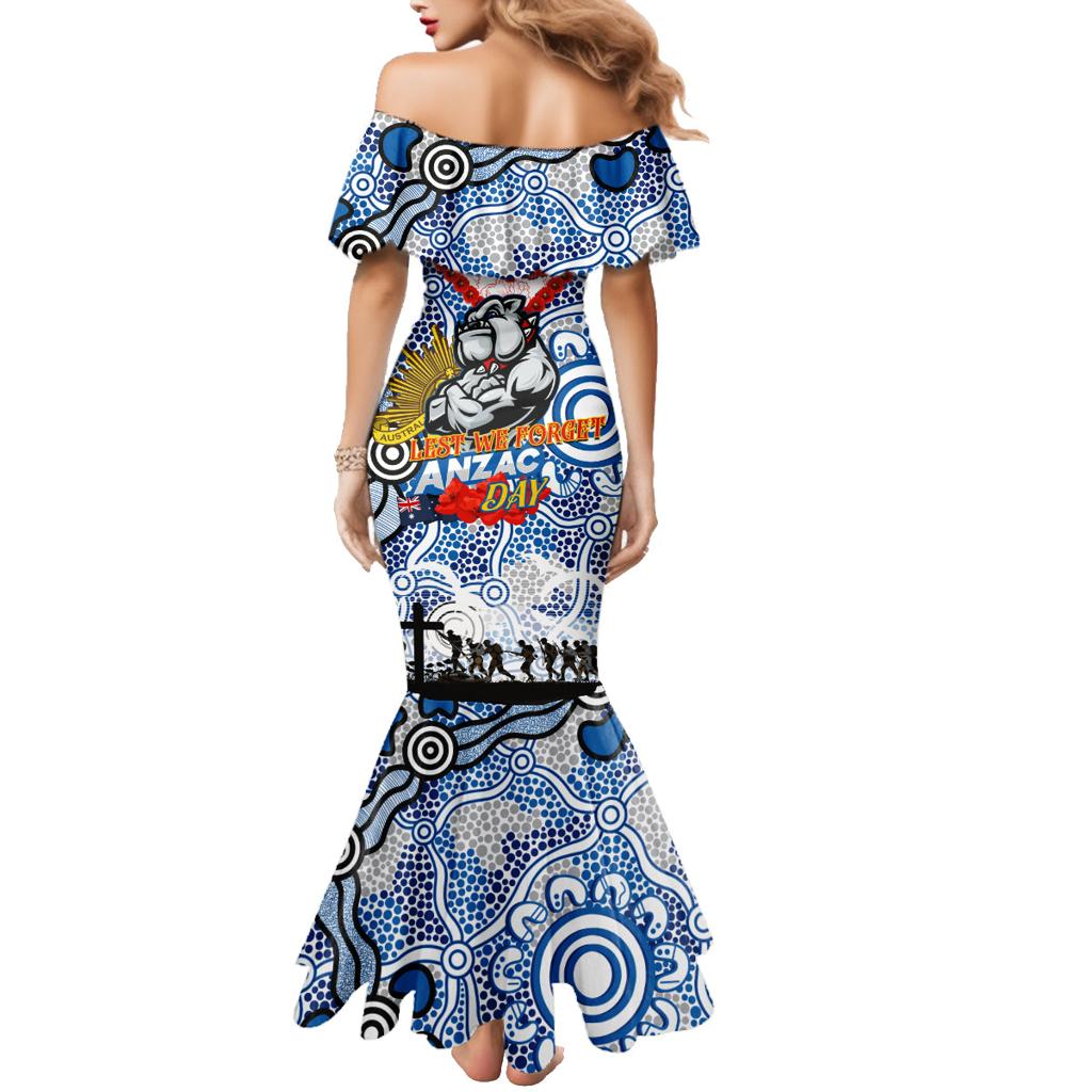 Personalised Bulldogs ANZAC Day Family Matching Mermaid Dress and Hawaiian Shirt Aboriginal Rising Sun
