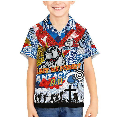 Personalised Bulldogs ANZAC Day Family Matching Mermaid Dress and Hawaiian Shirt Aboriginal Rising Sun