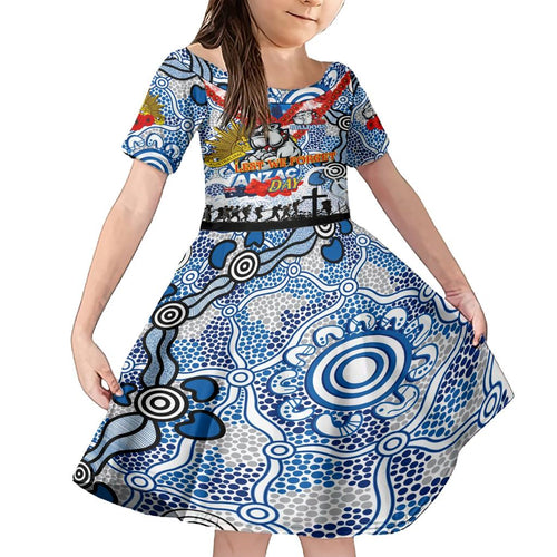 Personalised Bulldogs ANZAC Day Family Matching Short Sleeve Bodycon Dress and Hawaiian Shirt Aboriginal Rising Sun