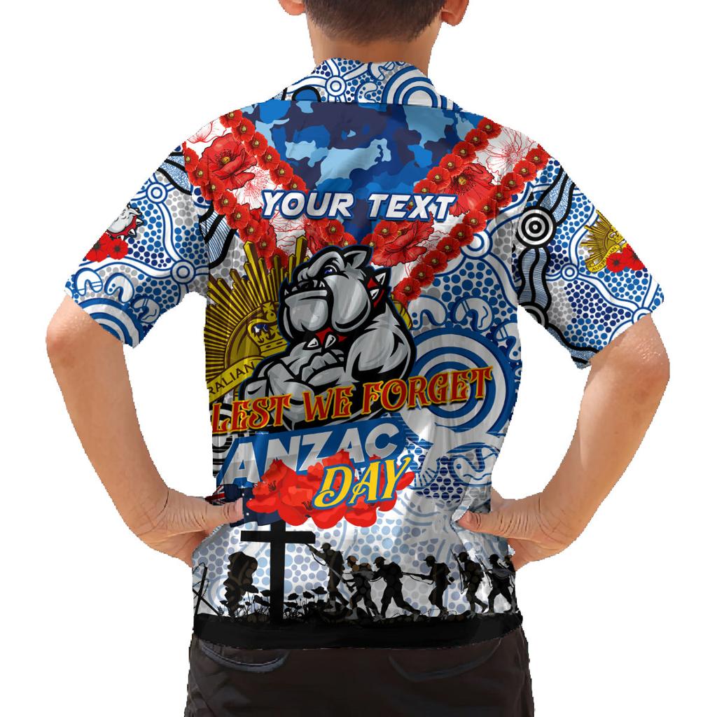 Personalised Bulldogs ANZAC Day Family Matching Tank Maxi Dress and Hawaiian Shirt Aboriginal Rising Sun