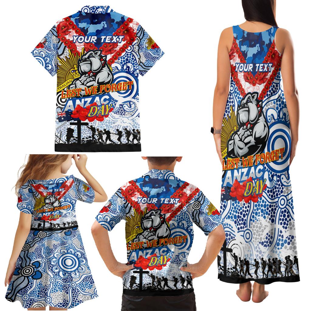 Personalised Bulldogs ANZAC Day Family Matching Tank Maxi Dress and Hawaiian Shirt Aboriginal Rising Sun