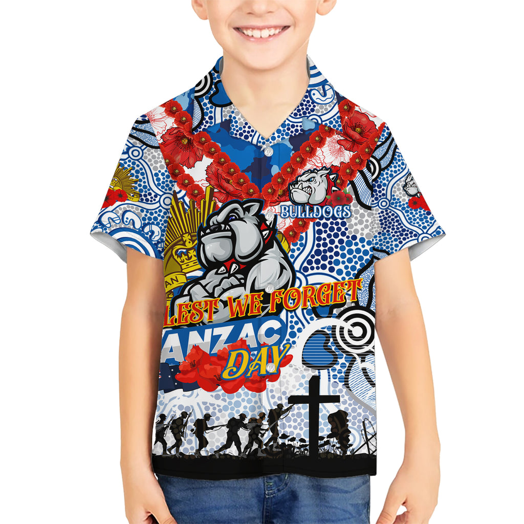 Personalised Bulldogs ANZAC Day Hawaiian Shirt Aboriginal Rising Sun