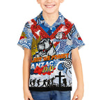 Personalised Bulldogs ANZAC Day Hawaiian Shirt Aboriginal Rising Sun