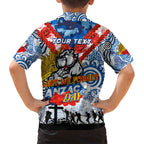 Personalised Bulldogs ANZAC Day Hawaiian Shirt Aboriginal Rising Sun