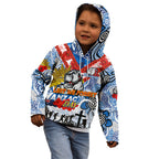 Personalised Bulldogs ANZAC Day Kid Hoodie Aboriginal Rising Sun