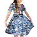 Personalised Bulldogs ANZAC Day Kid Short Sleeve Dress Aboriginal Rising Sun