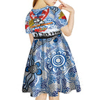 Personalised Bulldogs ANZAC Day Kid Short Sleeve Dress Aboriginal Rising Sun