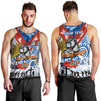 Personalised Bulldogs ANZAC Day Men Tank Top Aboriginal Rising Sun