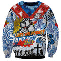 Personalised Bulldogs ANZAC Day Sweatshirt Aboriginal Rising Sun