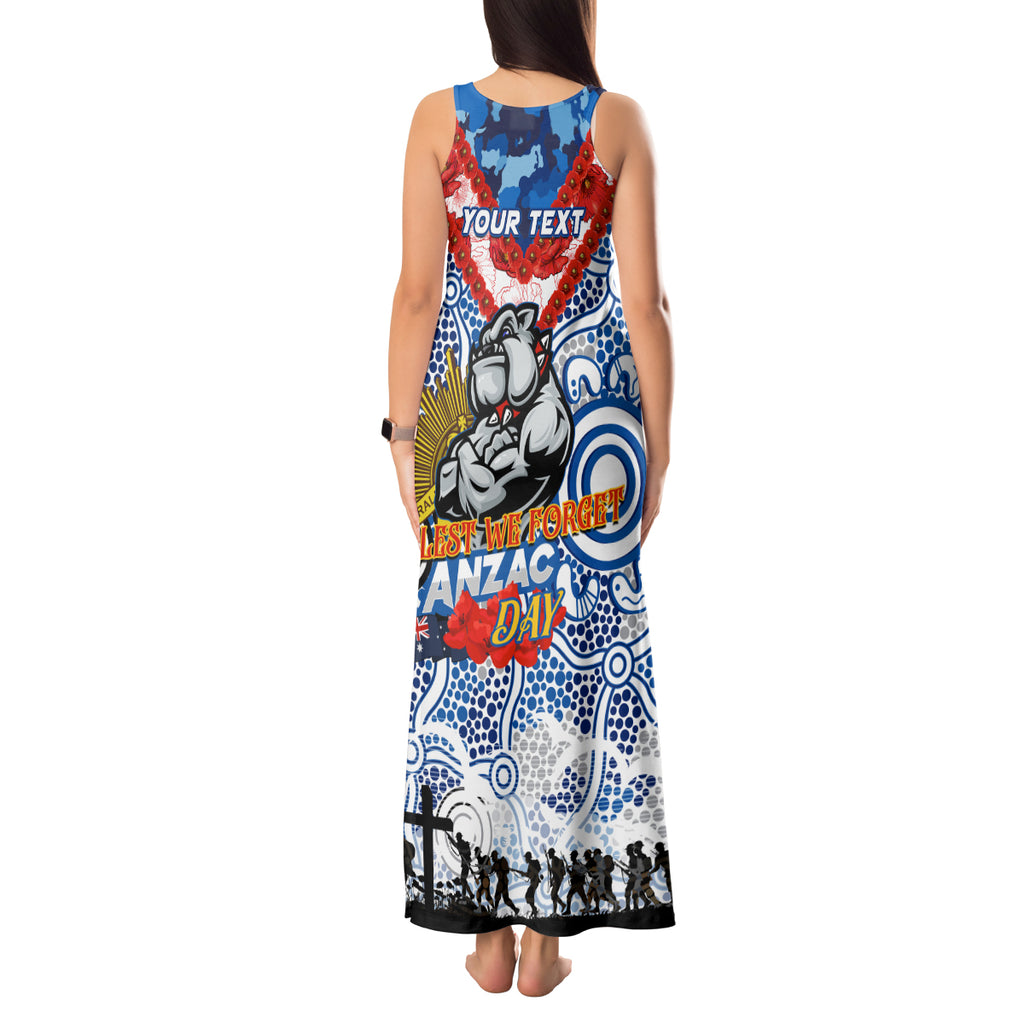Personalised Bulldogs ANZAC Day Tank Maxi Dress Aboriginal Rising Sun