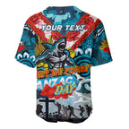 Personalised Sharks ANZAC Day Baseball Jersey Aboriginal Rising Sun