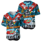 Personalised Sharks ANZAC Day Baseball Jersey Aboriginal Rising Sun