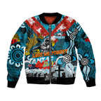 Personalised Sharks ANZAC Day Bomber Jacket Aboriginal Rising Sun