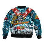 Personalised Sharks ANZAC Day Bomber Jacket Aboriginal Rising Sun