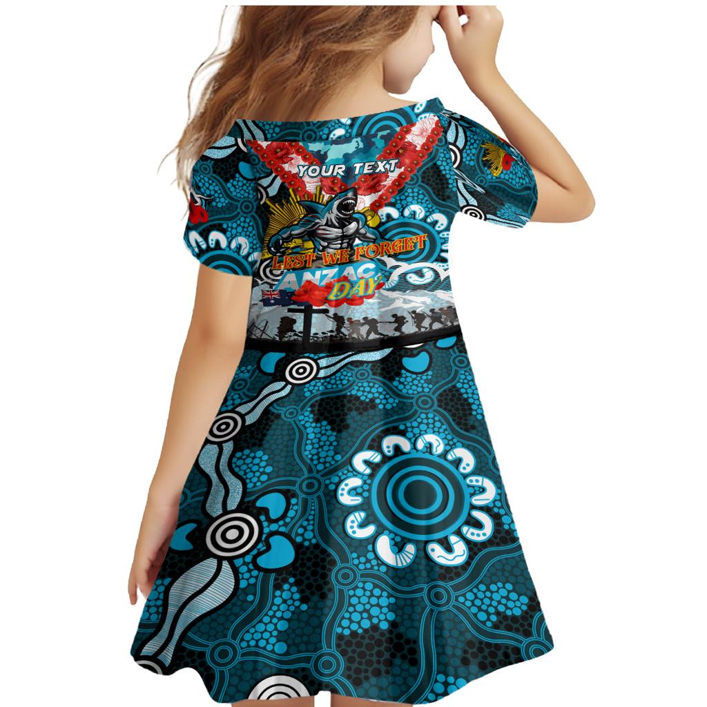 Personalised Sharks ANZAC Day Family Matching Mermaid Dress and Hawaiian Shirt Aboriginal Rising Sun