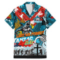 Personalised Sharks ANZAC Day Family Matching Mermaid Dress and Hawaiian Shirt Aboriginal Rising Sun