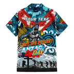 Personalised Sharks ANZAC Day Family Matching Mermaid Dress and Hawaiian Shirt Aboriginal Rising Sun