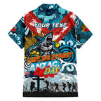 Personalised Sharks ANZAC Day Family Matching Off Shoulder Maxi Dress and Hawaiian Shirt Aboriginal Rising Sun