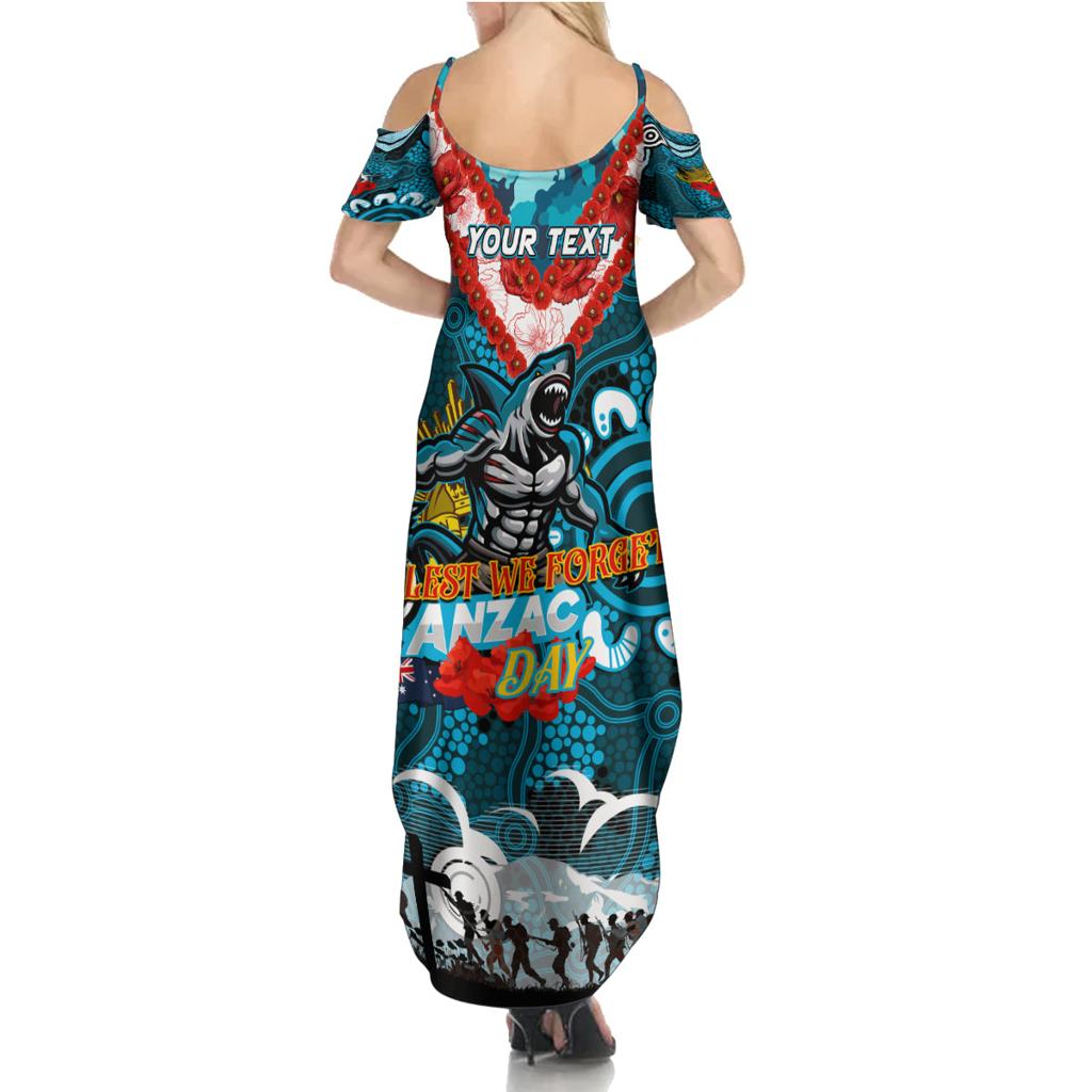Personalised Sharks ANZAC Day Family Matching Summer Maxi Dress and Hawaiian Shirt Aboriginal Rising Sun