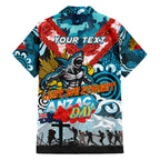 Personalised Sharks ANZAC Day Hawaiian Shirt Aboriginal Rising Sun