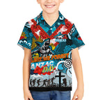 Personalised Sharks ANZAC Day Hawaiian Shirt Aboriginal Rising Sun