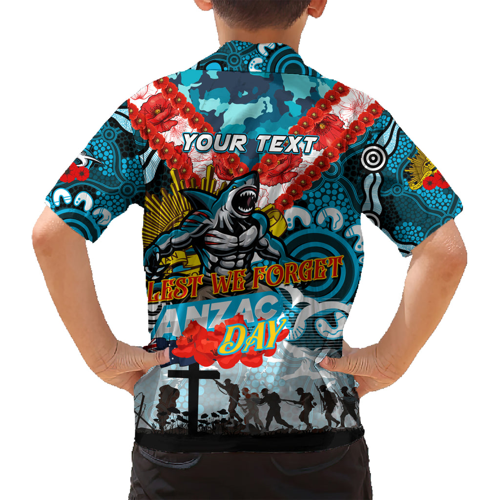 Personalised Sharks ANZAC Day Hawaiian Shirt Aboriginal Rising Sun